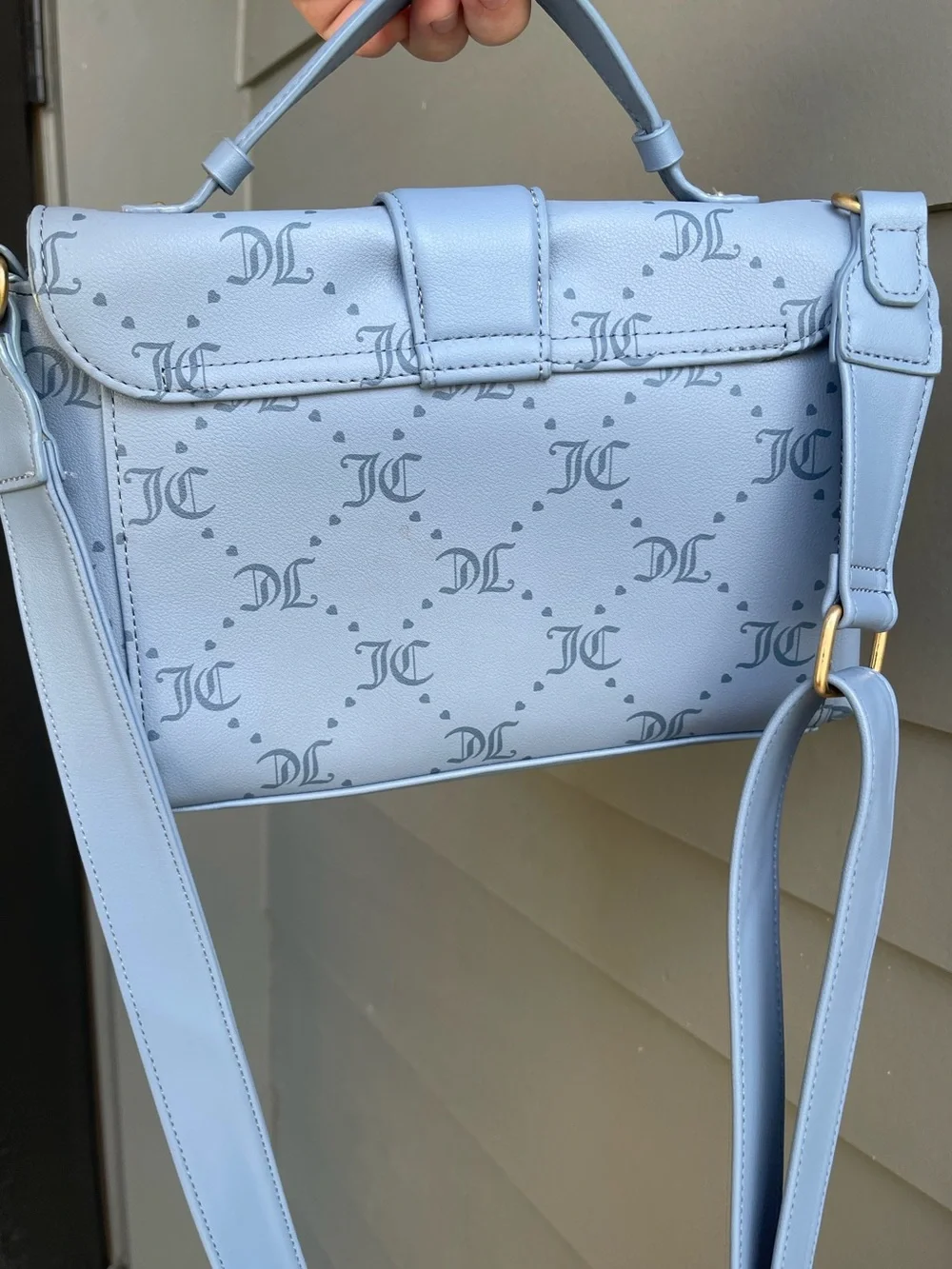 Juicy Couture Powder Blue Top-Handle Satchel with Heart Lock